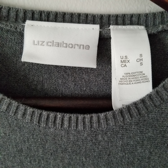 Liz Claiborne Skater Colorful Striped  Sweater Grey Women's Small - Picture 4 of 6